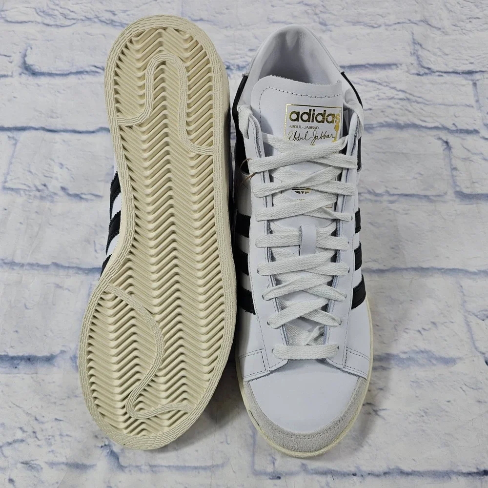 Adidas Abdul-Jabbar High Sneakers Mens 9 White Black Gold Retro Basketball Shoes